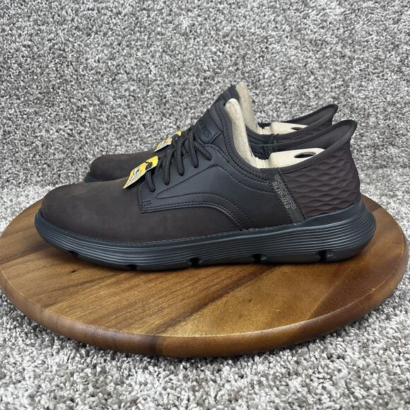 Skechers Mens Size 12 Slip-ins Garza Gervin 205046 Brown Memory Foam Sneakers - Picture 5 of 13